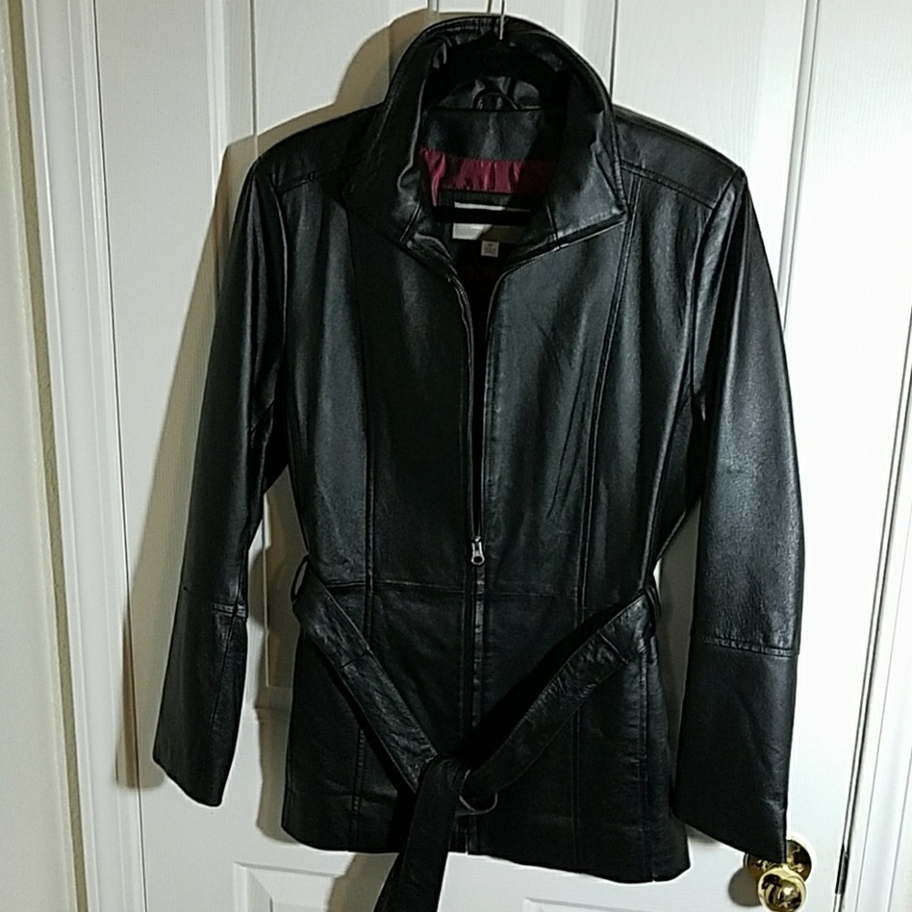 Black leather jacket